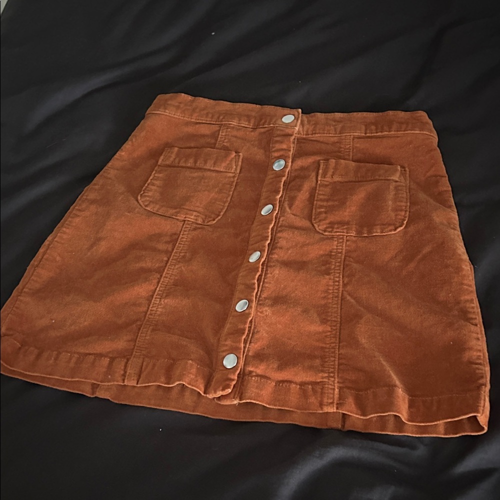 Urban Outfitters Brown Button-Front Skirt